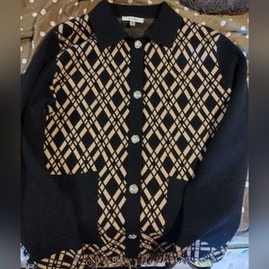 Sioni black and beige cardigan